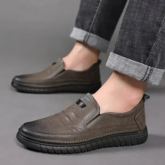 Leather brown shoes